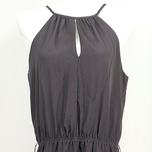 Express Halter Dress Grecian Style Keyhole Lace Applique Gray Dark Coquette Y2K - Picture 5 of 9